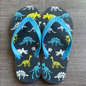 ⛱️⛱️⛱️Dinosaur Flip Flops - Blue and Yellow and NWOT